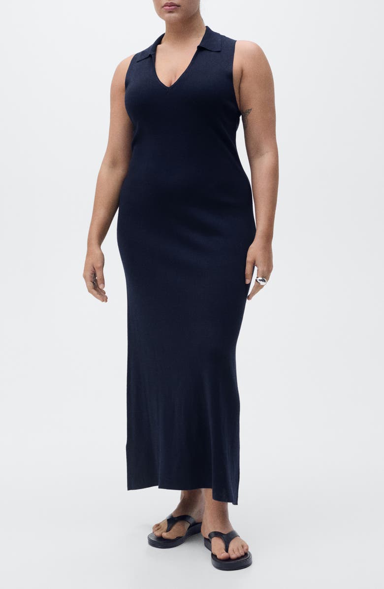 MANGO Collar Sleeveless Maxi Sweater Dress, Alternate, color, 