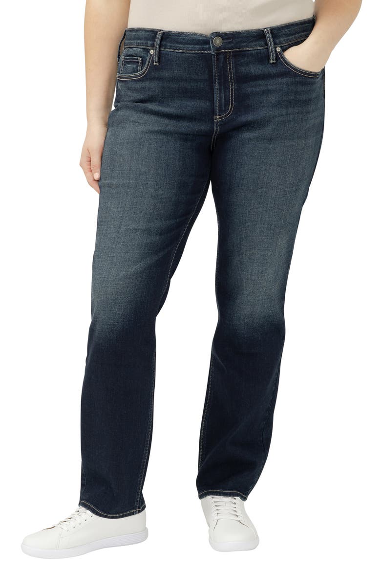 Elyse Mid Rise Straight Leg Jeans, Main, color, ROSEMEAD