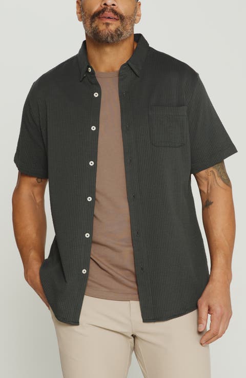 Bennet Stripe Seersucker Short Sleeve Button-Up Shirt