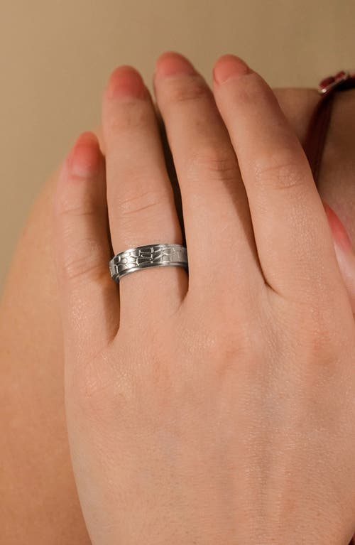 Sterling Forever Textured Spinner Ring In Silver