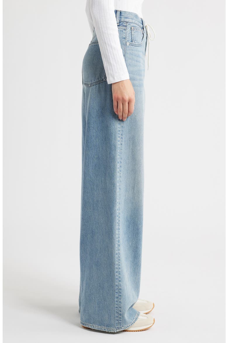 Superwide Leg Drawstring Jeans, Alternate, color, DAFFODILL WASH