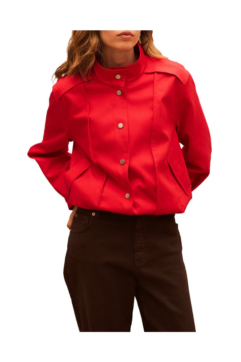 Funnel Neck Bomber Jacket, Alternate, color, Red