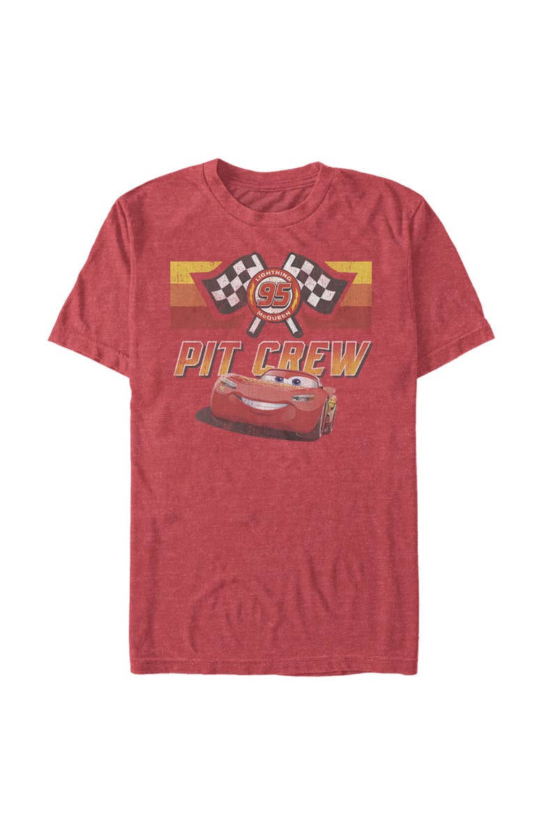 Cars Men's Cars Pit Crew Team Graphic T-Shirt, Main, color, Red Heather
