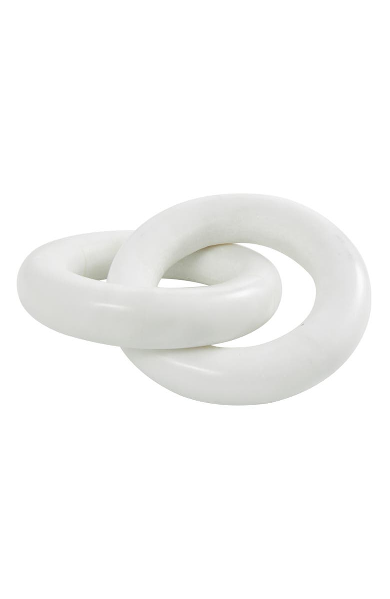 VIVIAN LUNE HOME Marble Chain Sculpture, Alternate, color, White