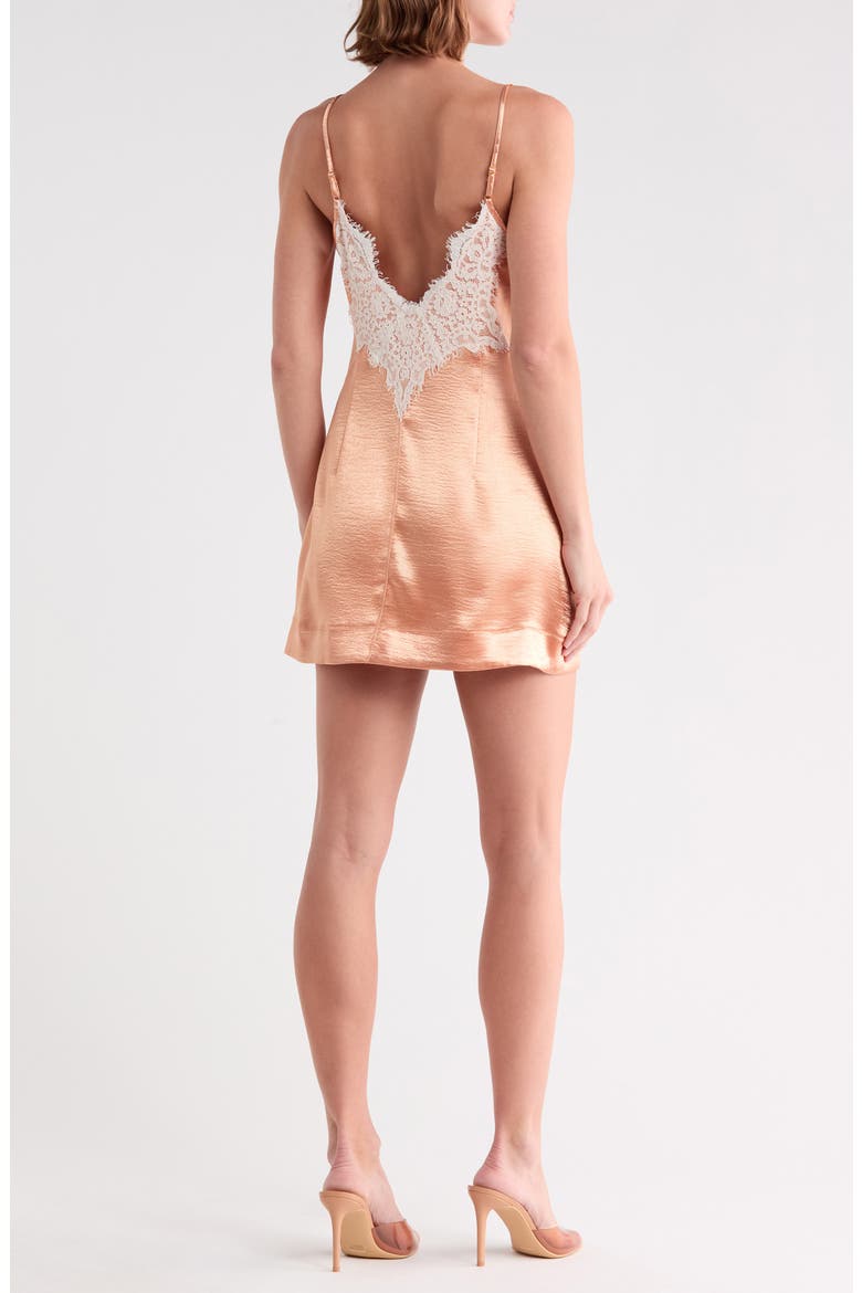 Still the One Lace Trim Satin Minidress, Alternate, color, GOLD