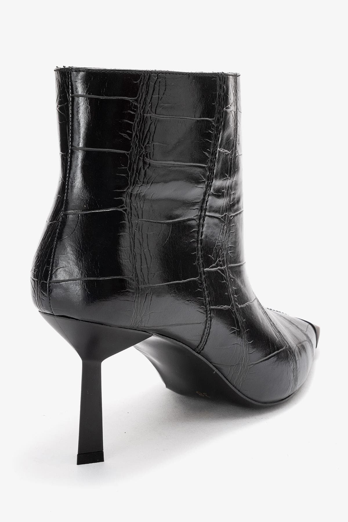 Prologue Shoes Rassel Pointed Toe Boot, Alternate, color, Black Print Faux Leather