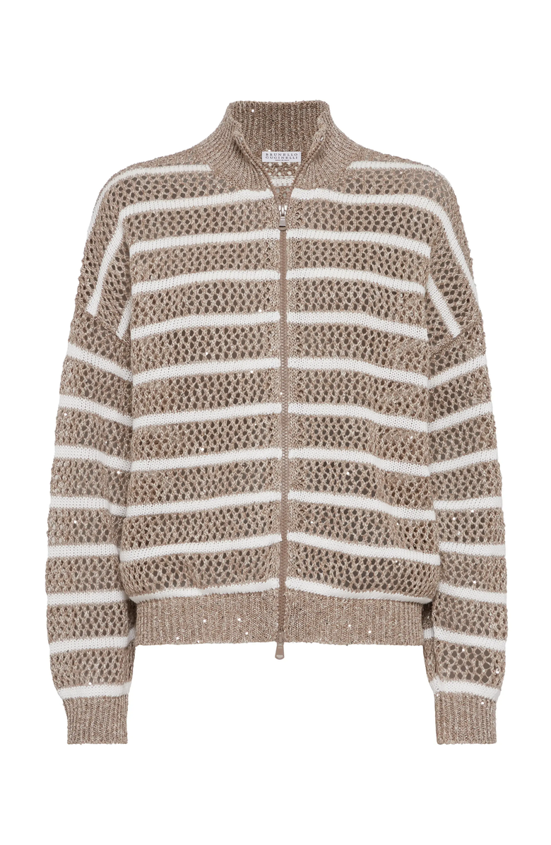 Brunello Cucinelli Dazzling Net cardigan, Main, color, 
