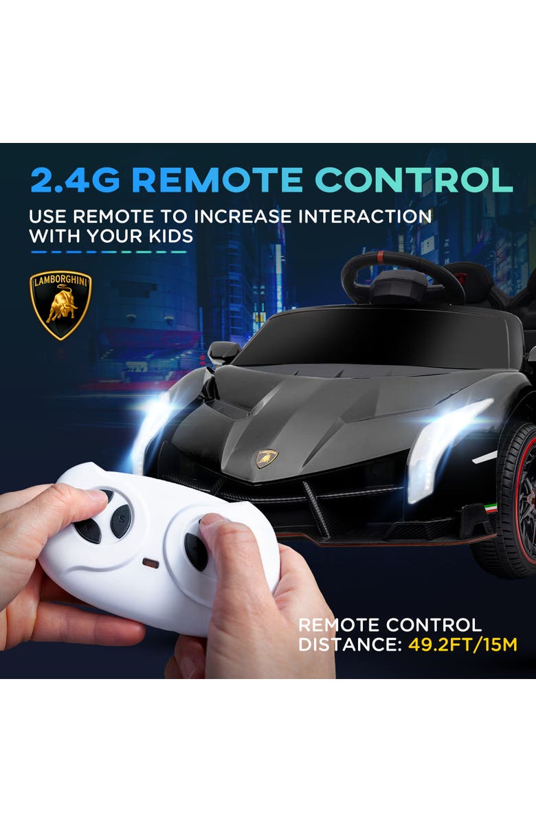 Aosom Lamborghini Veneno 12V Kids Car with Butterfly Doors, Remote, Music, Alternate, color, 