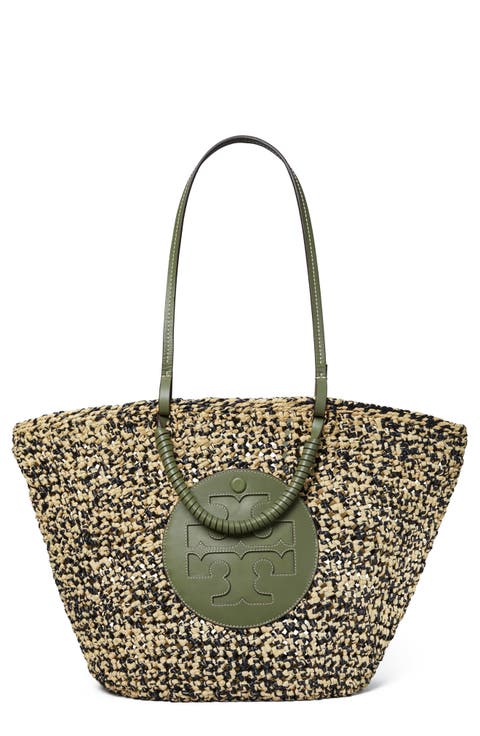 Ella Woven Straw Basket Tote