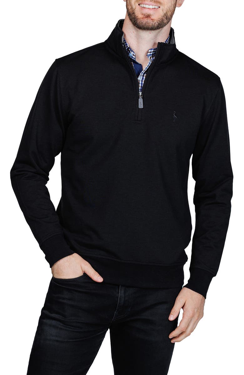 TailorByrd Fleece Quarter Zip Pullover, Alternate, color, Black