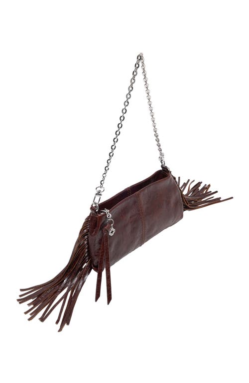 Maje Patent Leather Miss M Clutch Bag In Brown