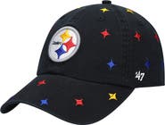 '47 Women's '47 Black Pittsburgh Steelers Multi Confetti Clean Up Adjustable Hat