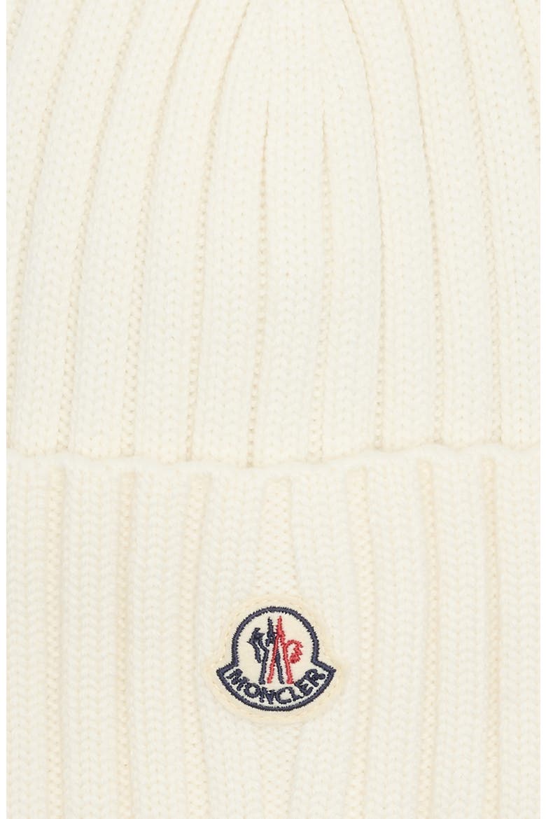 Logo Patch Rib Wool Beanie, Alternate, color, WHITE