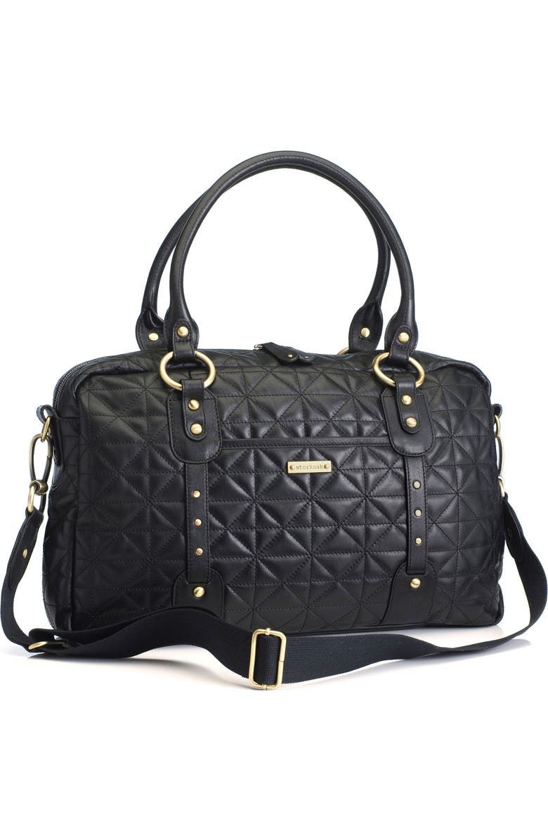 Storksak Elizabeth Leather Diaper Bag, Main, color,