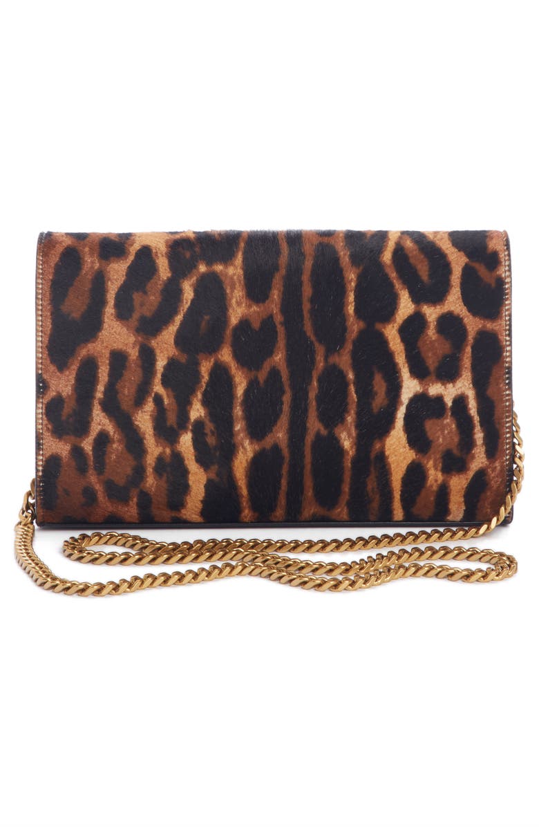 Saint Laurent Monogramme Genuine Calf Hair Wallet on a Chain, Alternate, color,