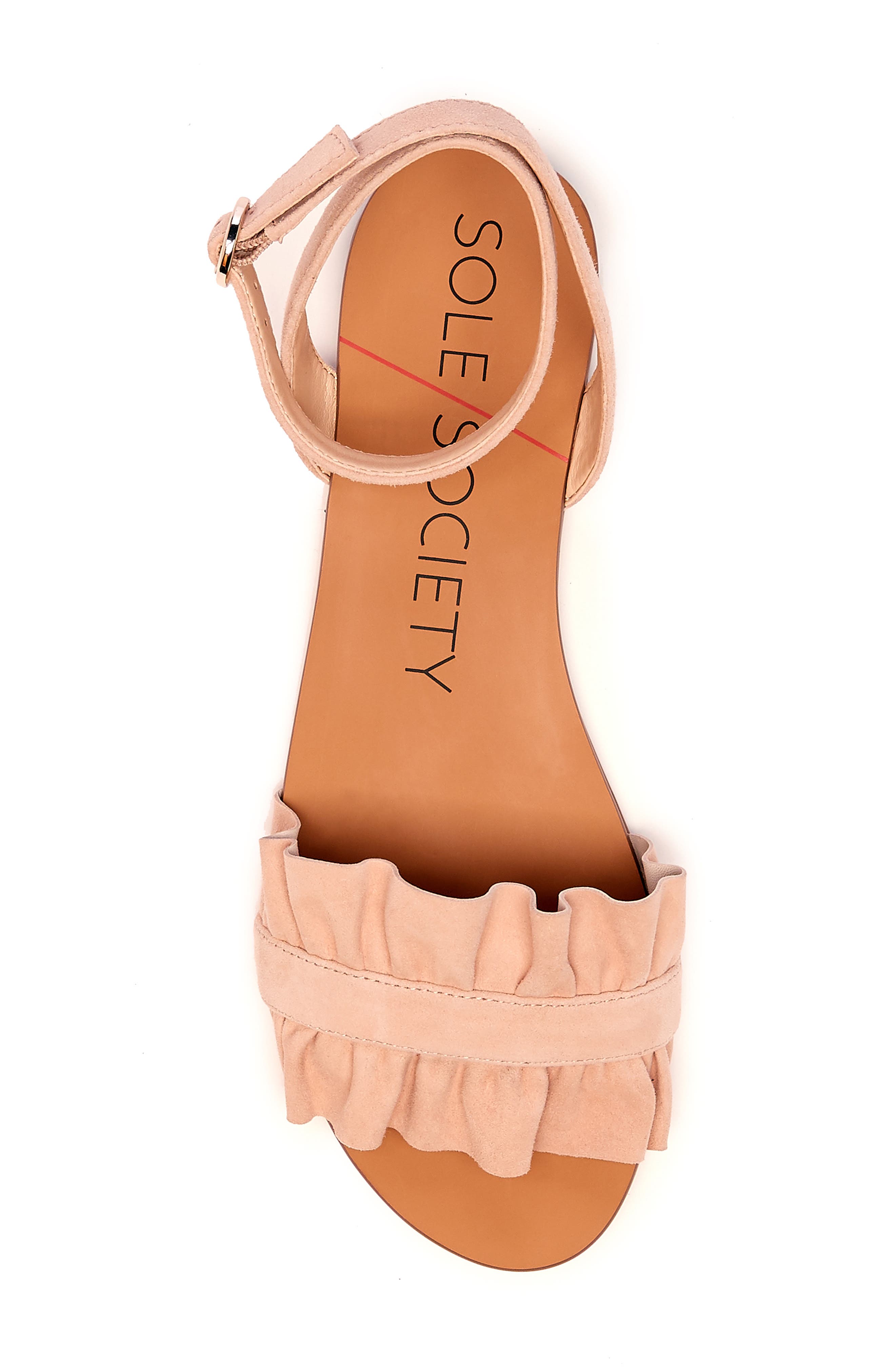 Elixane Ruffle Sandal, Alternate, color, SUGAR SUEDE