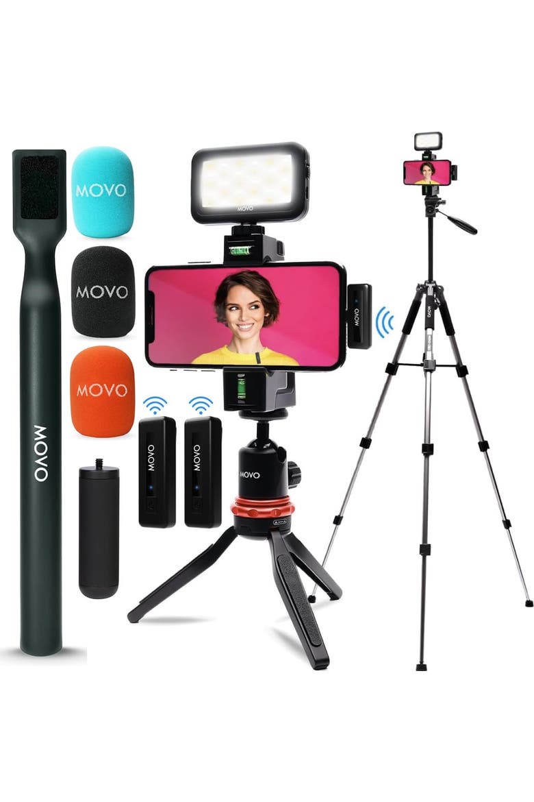 iVlogger Wireless Vlogging Kit with Fullsize Tripod for iPhone, Main, color, Black