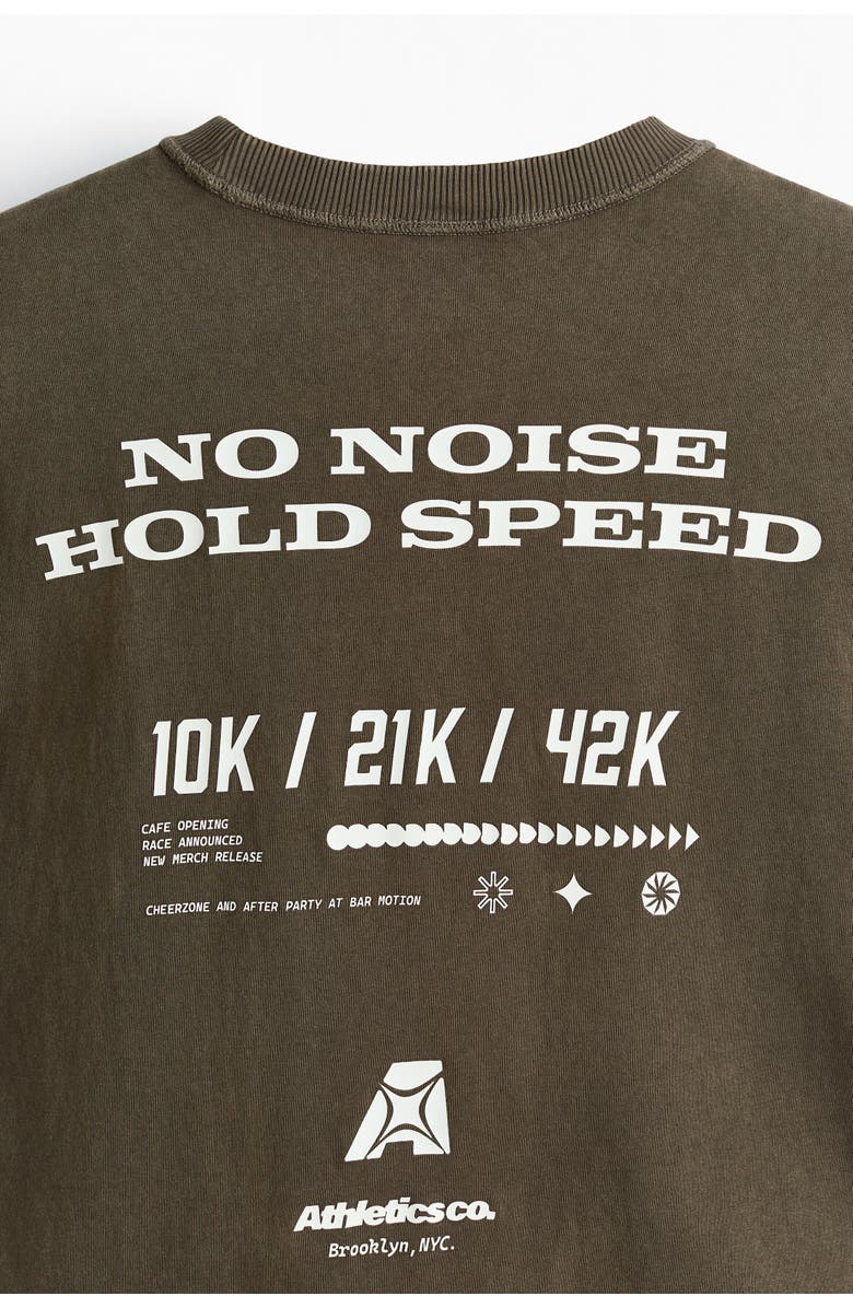 H&M Printed Loose Fit T-shirt, Alternate, color, Brown/Athletics Co
