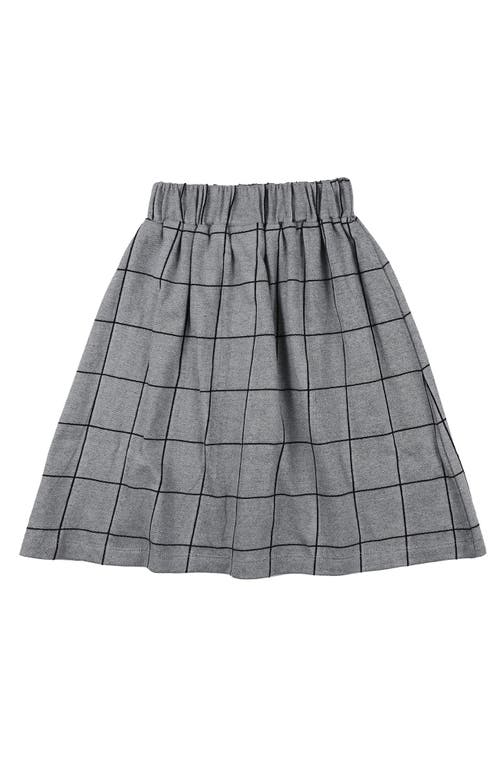 Turtledove London Kids Organic Cotton Window Pane Check Print Skirt In Gray