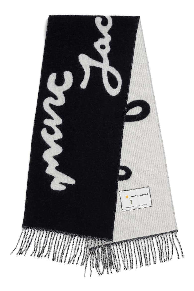 Marc Is Joy Fringe Scarf, Alternate, color, BLACK