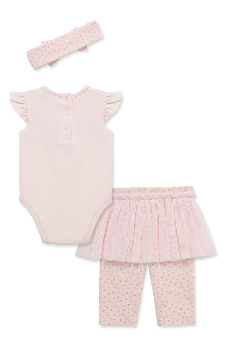 Little Me Bunny Bodysuit, Skeggings & Headband Set, Alternate, color, Pink