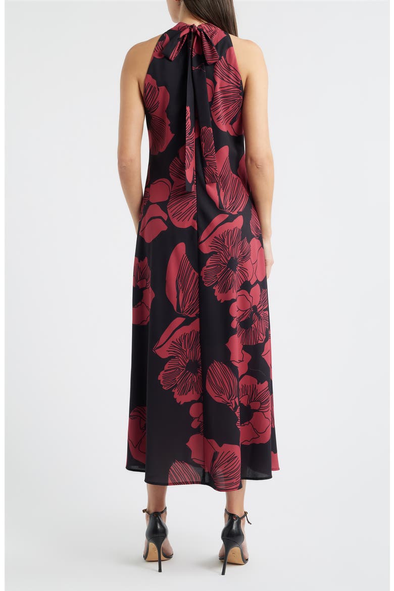 Floral Print Sleeveless Dress, Alternate, color, BLACK/ WINE