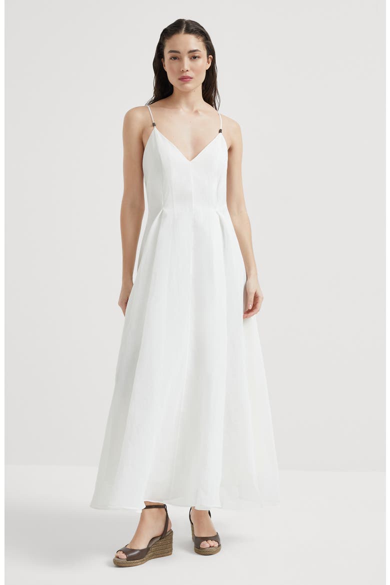 Organza dress with monili, Alternate, color, White