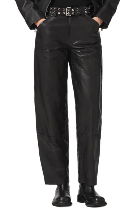 Manta Wide Leg Leather Trousers