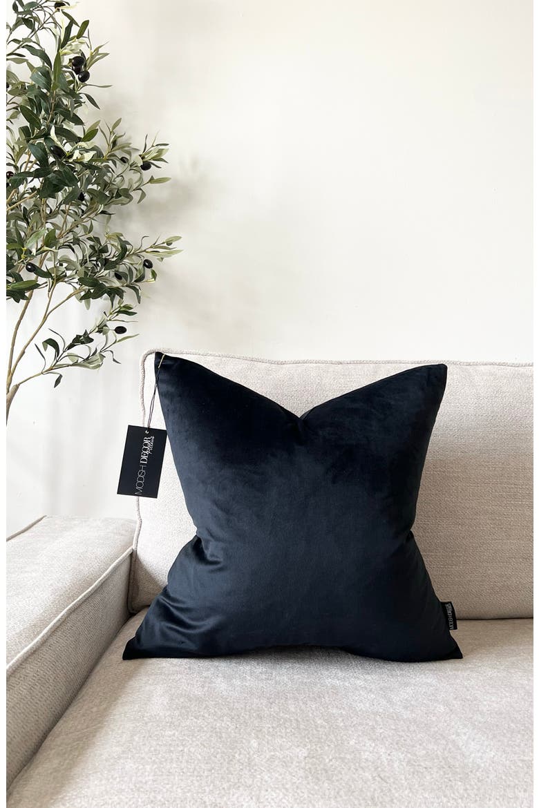 Velvet Pillow Cover, Alternate, color, BLACK TONES