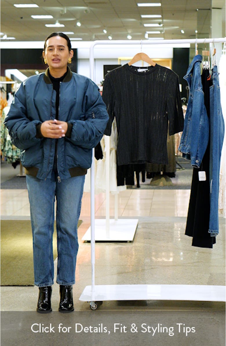 Elbow Sleeve Rib Knit Top, sales video thumbnail