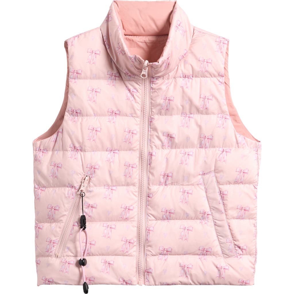 Calonie Kids' Casey Reversible Down Puffer Vest In Pink