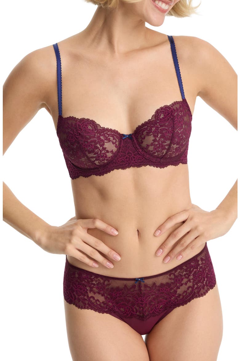 Captivate Convertible Lace Balconette Bra, Alternate, color, Figgy/Nocturnal