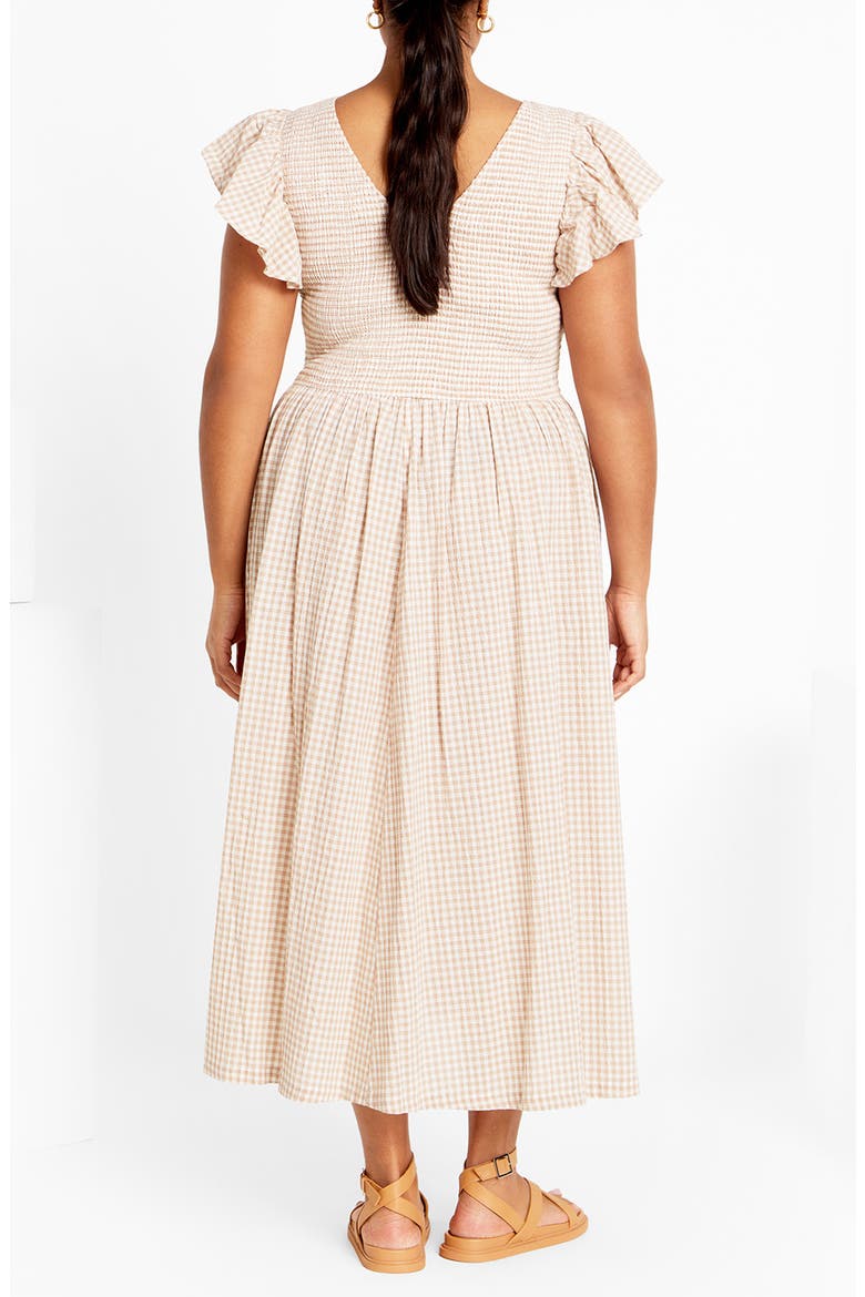 Charley Smocked Sundress, Alternate, color, NATURAL CHECK