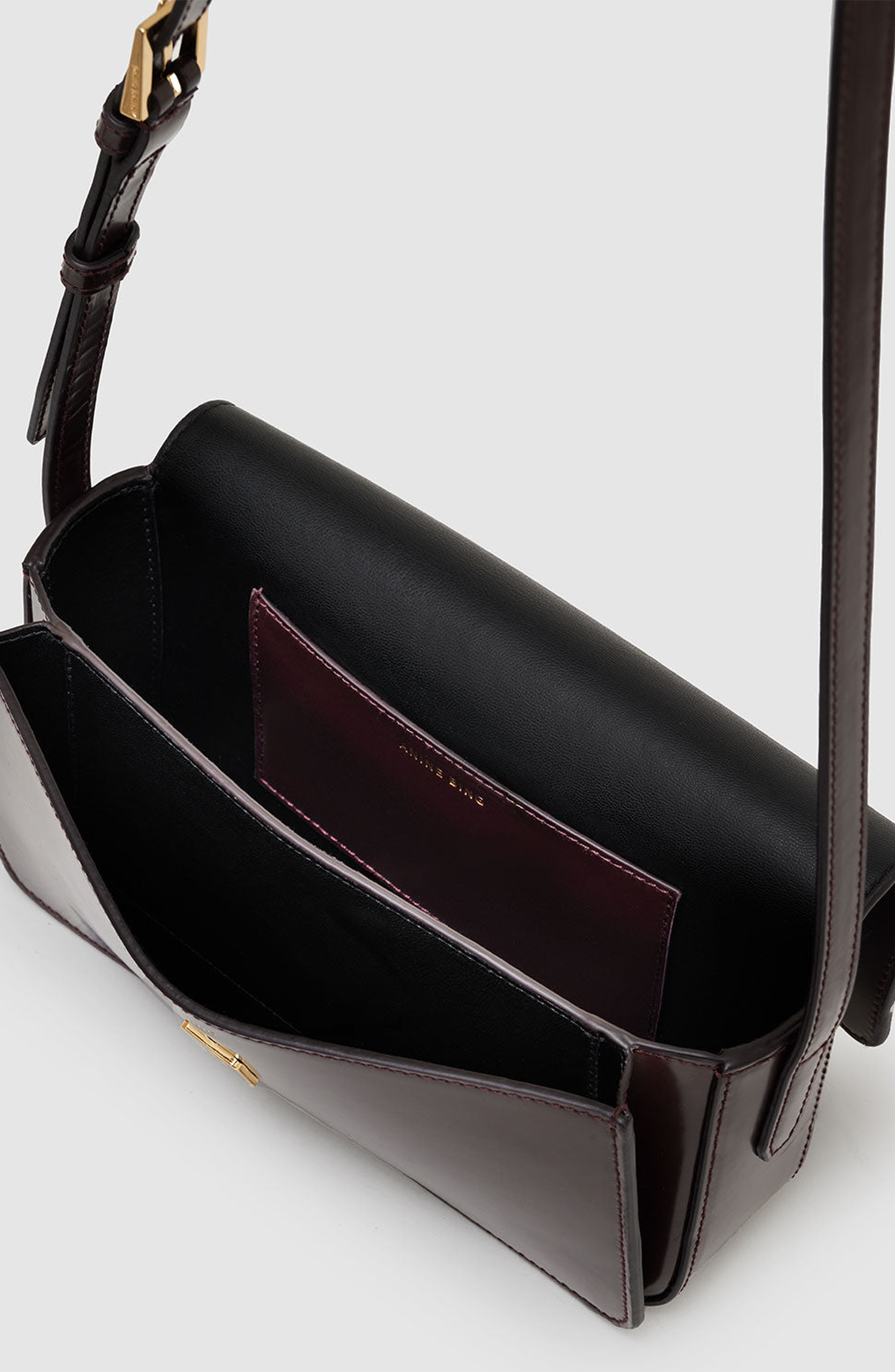 ANINE BING Elly High-Shine Crossbody Bag, Alternate, color, 