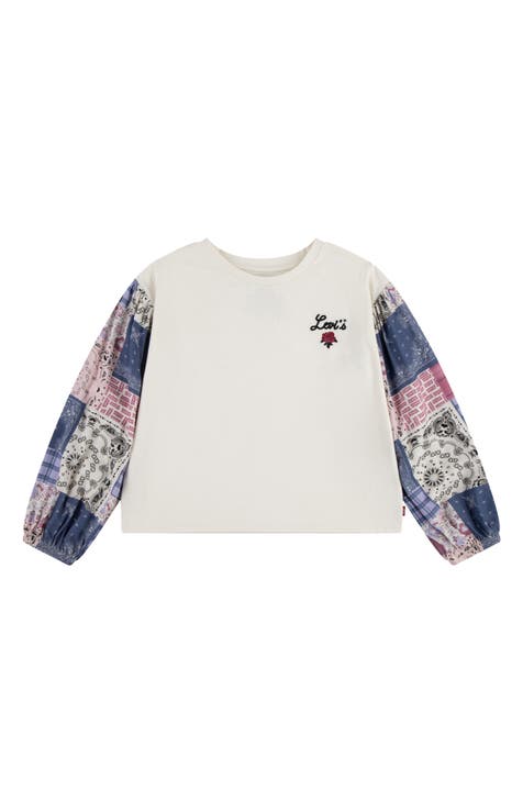 Kids' Patchwork Sleeve Sweatshirt (Big Kid)