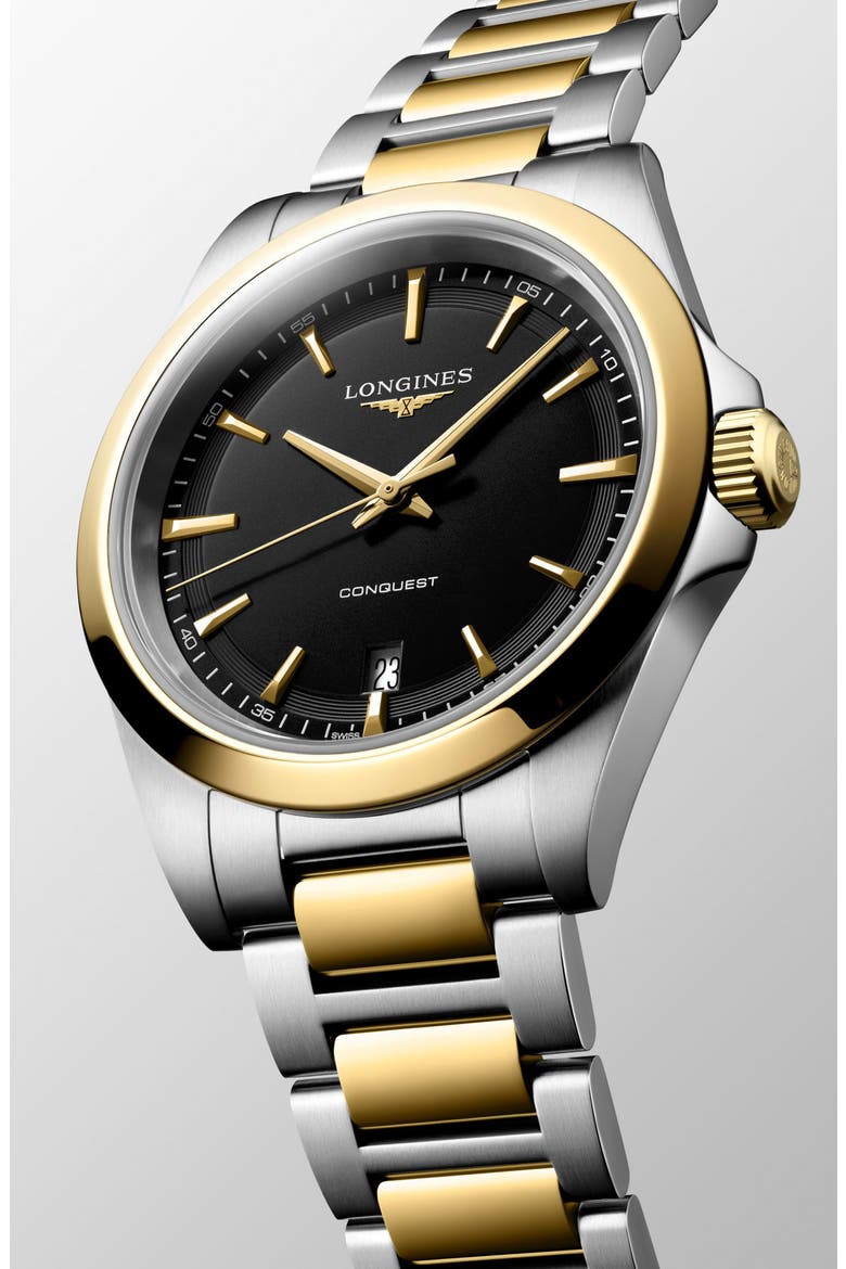 Conquest Bracelet Watch, 38mm, Alternate, color, BLACK