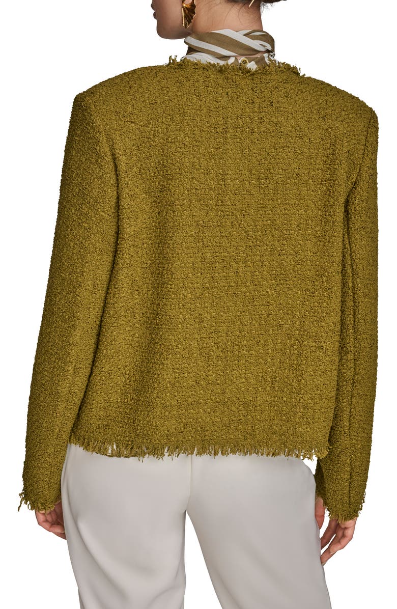 Donna Karan New York Fray Open Front Tweed Jacket, Alternate, color, 