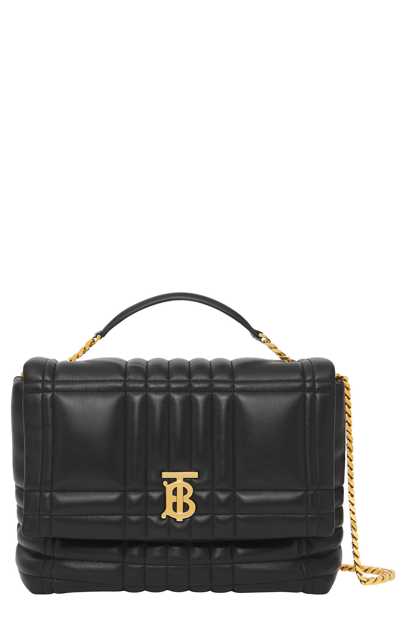 Burberry Medium Lola Quilted Leather Satchel, Main, color, 