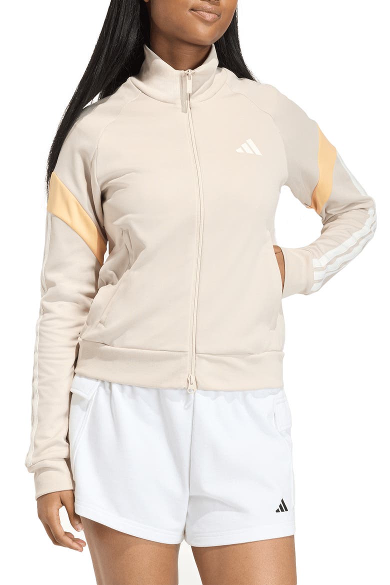 House Of Tiro Track Jacket, Main, color, CRYSTAL LINEN/TANGERINE