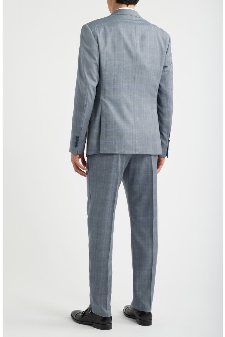 Light Grey Check Virgin Wool Suit, Alternate, color, SOLID DARK GREY