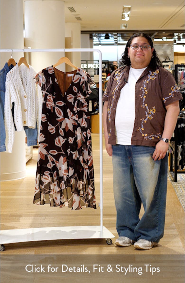 Azalea Petal Faux Wrap Dress, sales video thumbnail