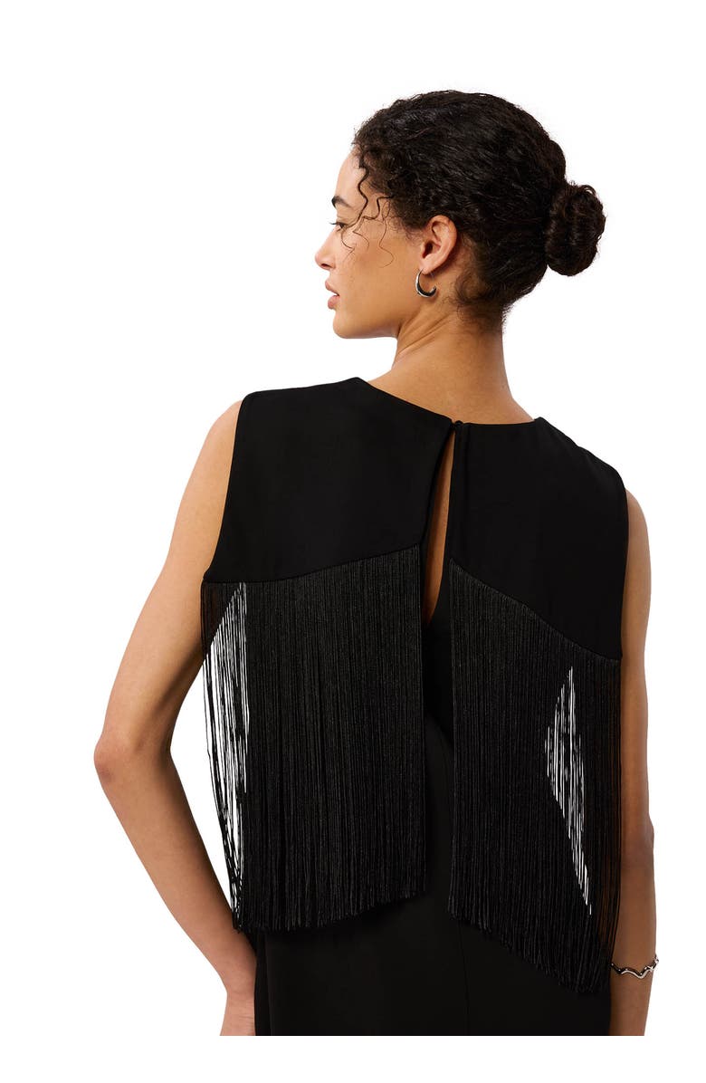 22454328 Back Fringe Detail Midi Dress, Alternate, color, Black