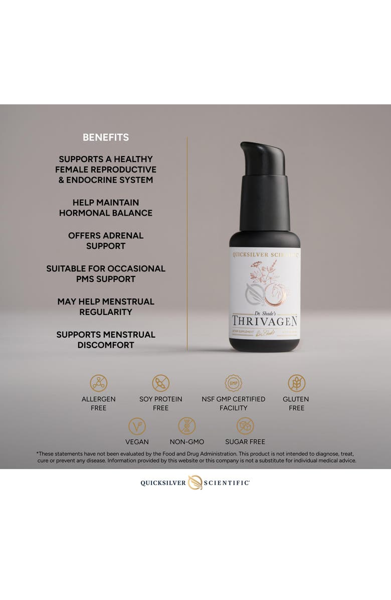 Quicksilver Scientific Thrivagen Adaptogenic Shatavari and Maca Root Supplement, Alternate, color, NO COLOR