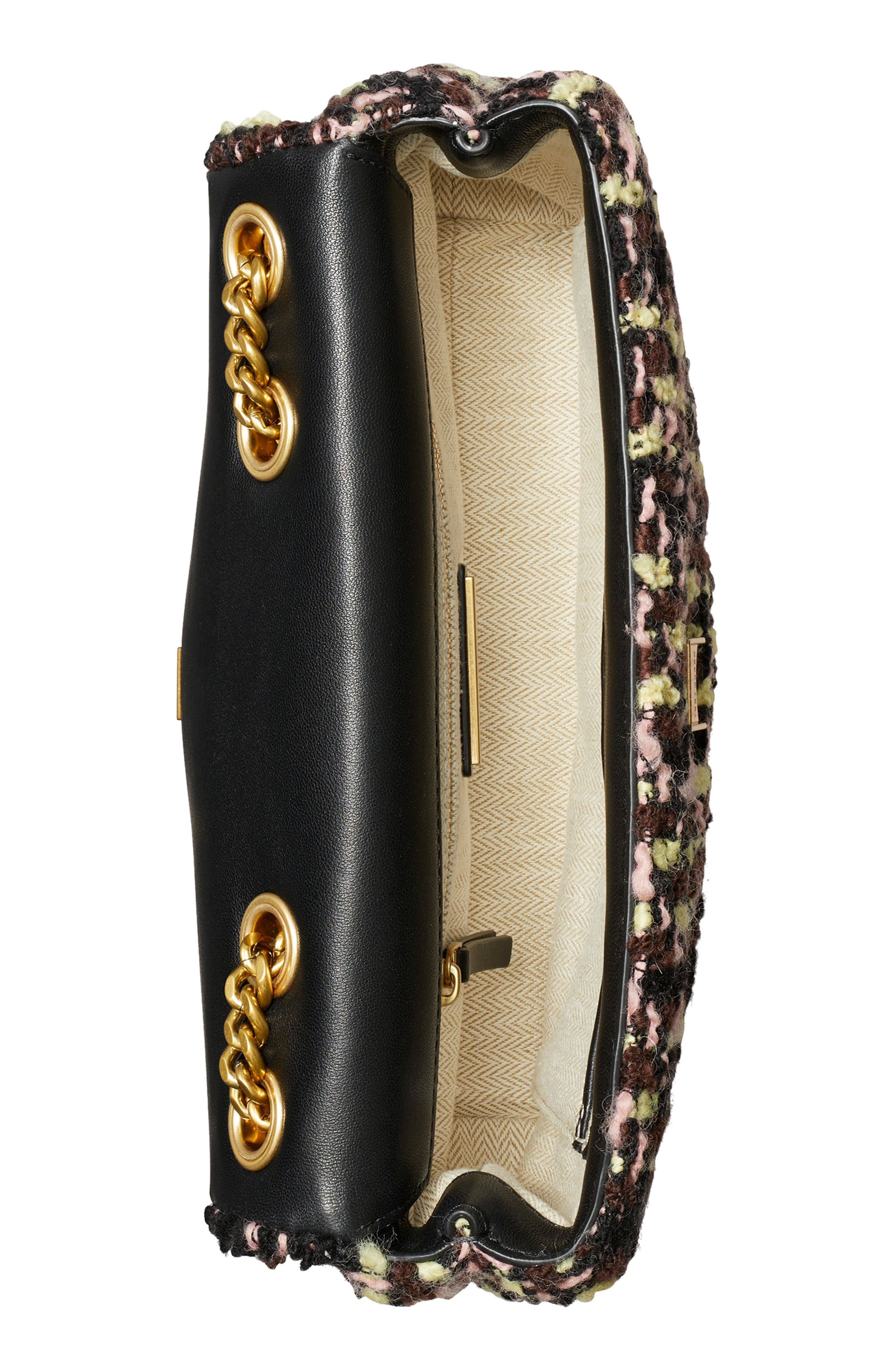 Tory Burch Small Kira Tweed Wool Blend Convertible Shoulder Bag, Alternate, color, 