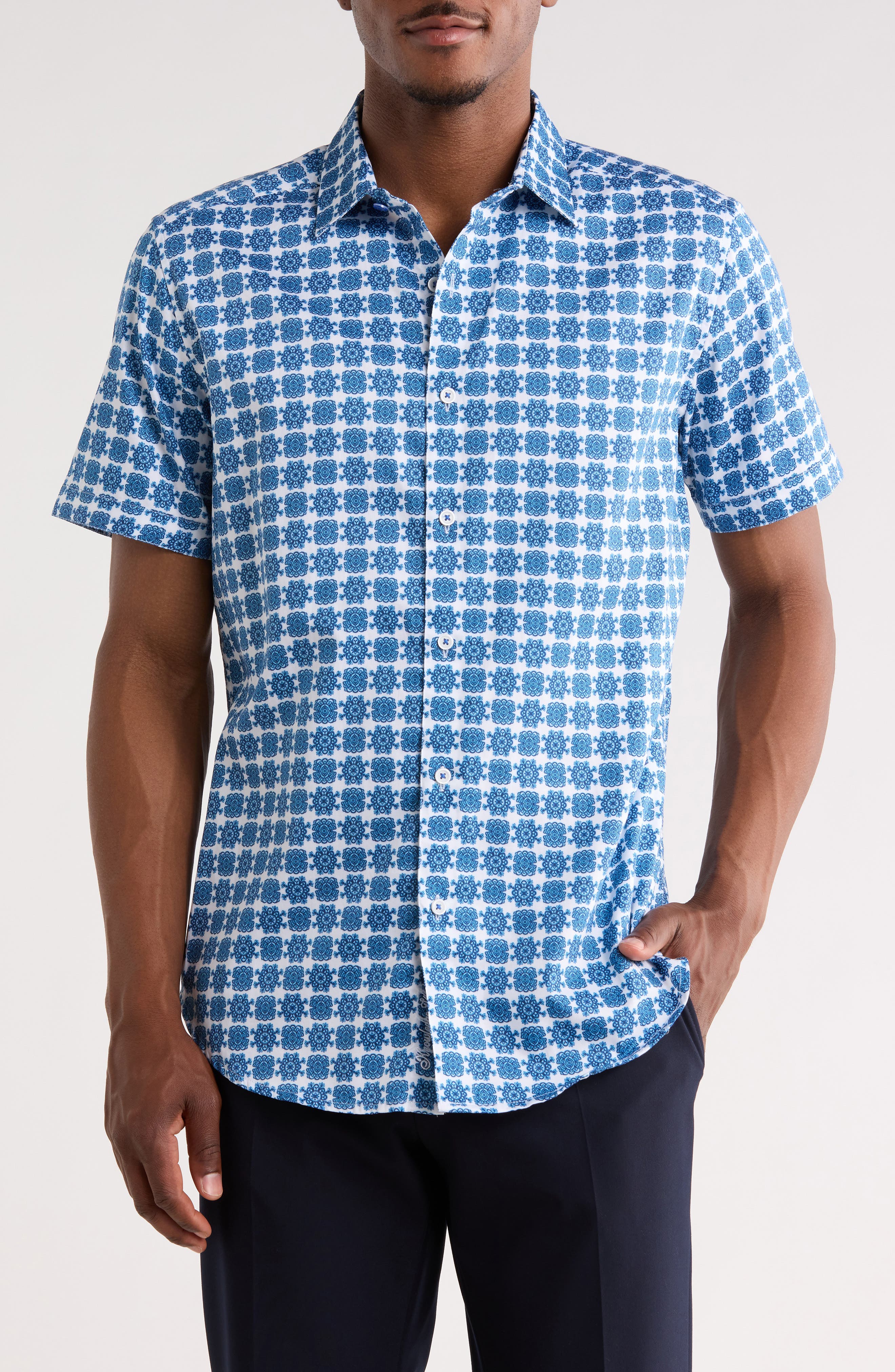 Robert Graham Arbor Short Sleeve Cotton Button-Up Shirt