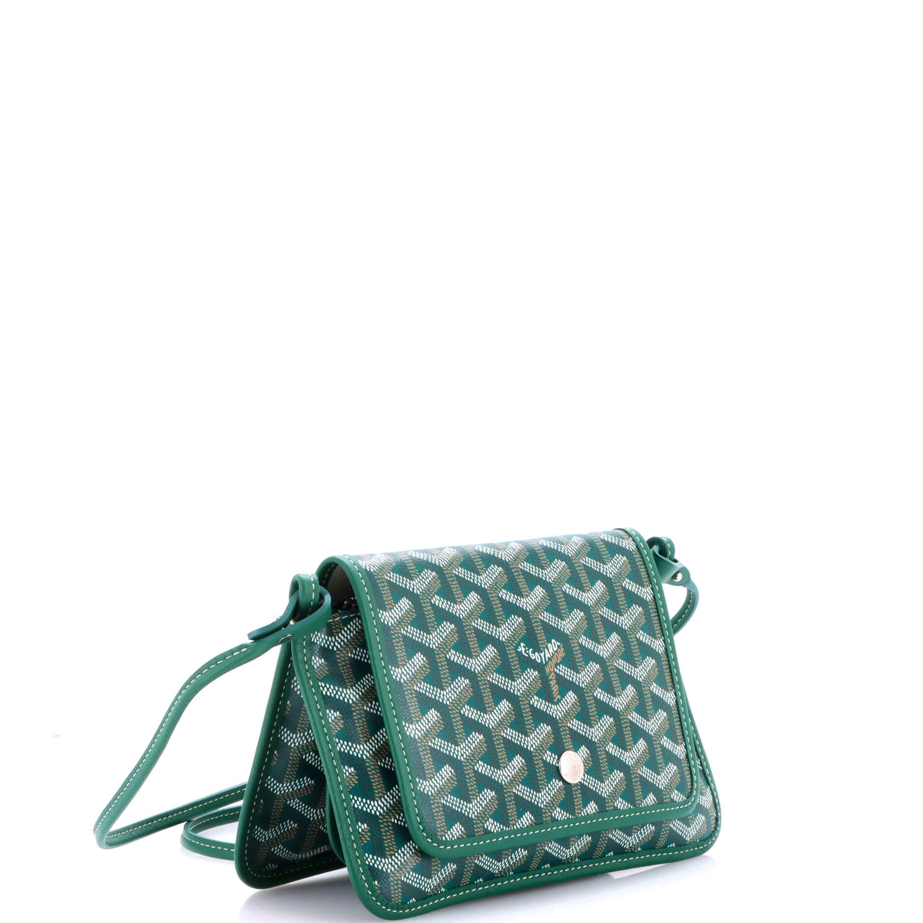 Pre-Owned Goyard Plumet Clutch Wallet Coated Canvas, Alternate, color, Green