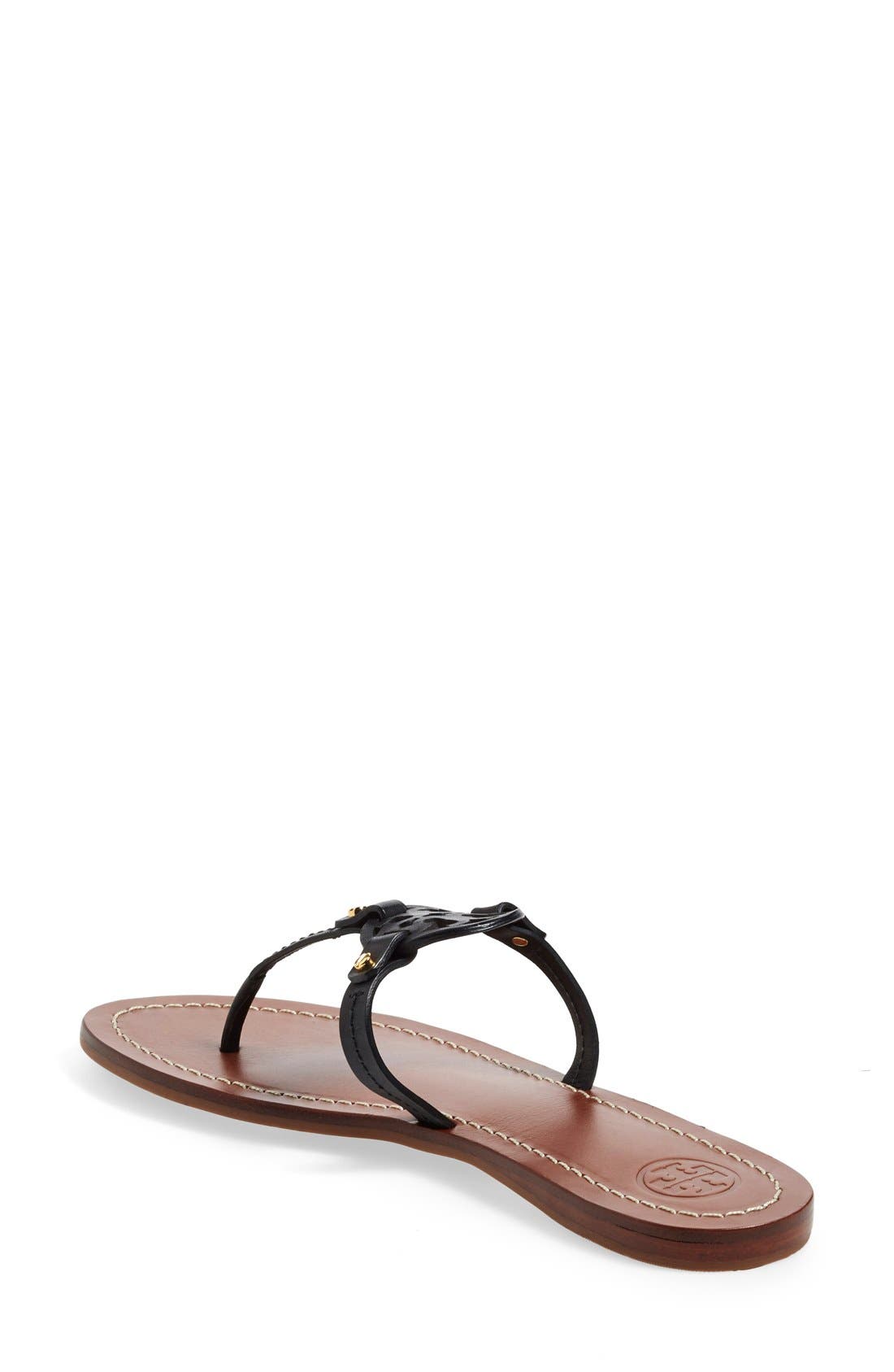 Tory Burch 'Mini Miller' Leather Thong Sandal, Alternate, color, 