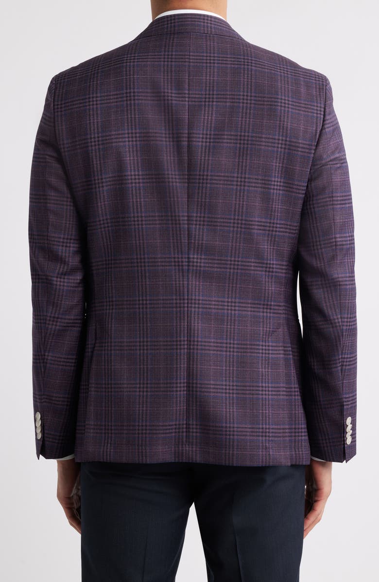 BOSS Hutson Plaid Virgin Wool Sport Coat, Alternate, color, Dark Pink