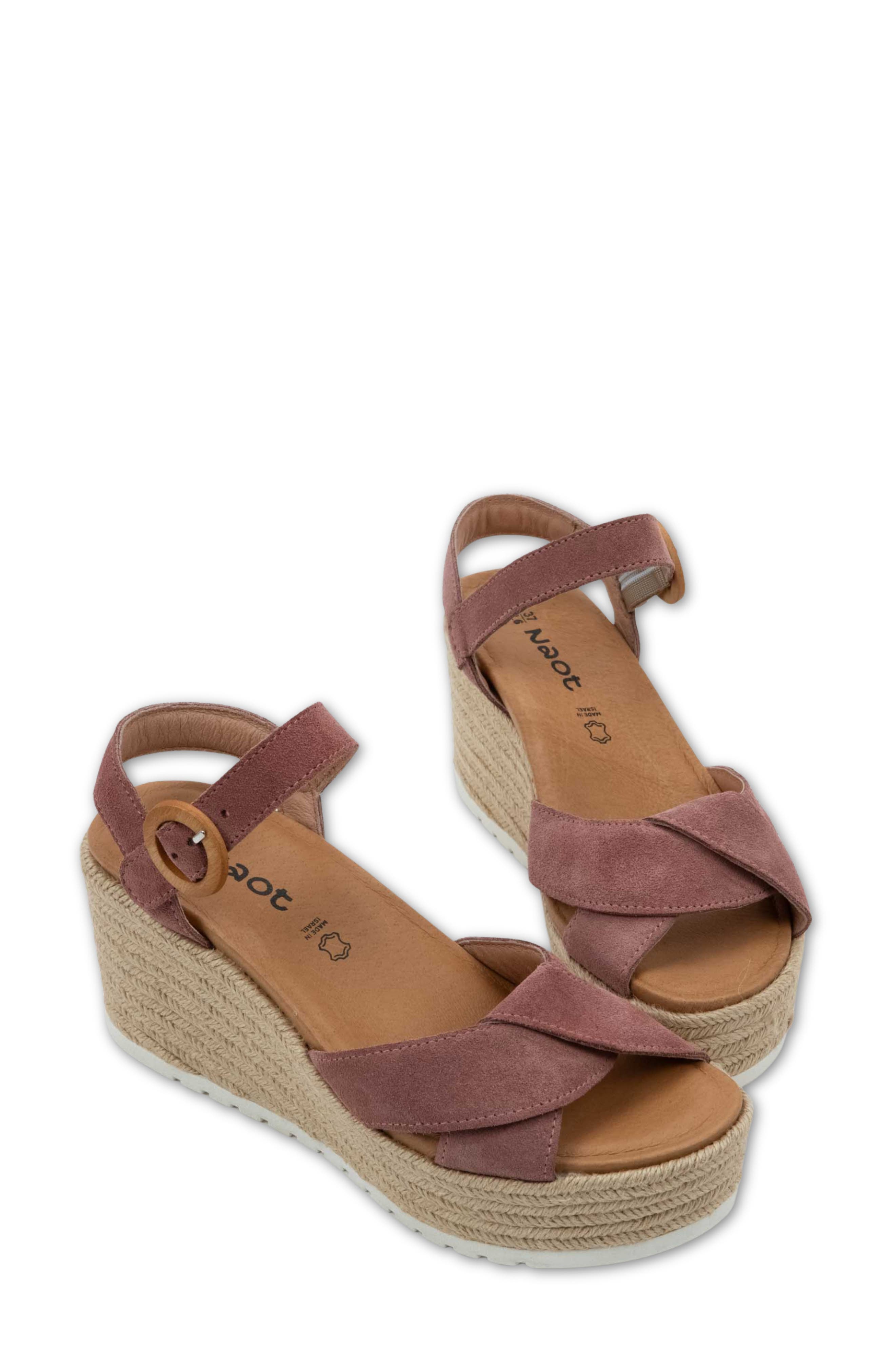 Naot Marbella Platform Wedge Sandal, Alternate, color, Rose Suede