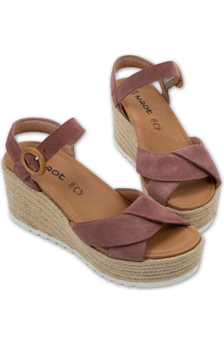 Naot Marbella Platform Wedge Sandal, Alternate, color, Rose Suede